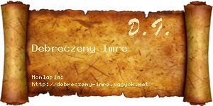 Debreczeny Imre névjegykártya