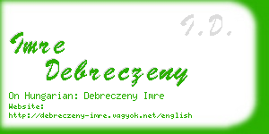 imre debreczeny business card